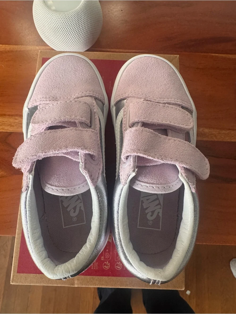 Vans Kids Velcro Old Skool V Metalic Lavender